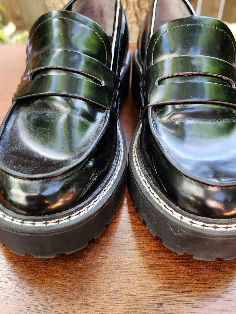 Calvin Klein Black Suzie Lug Sole Penny Loafers [9]